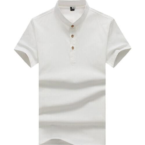 MRMT 2021 Brand New Summer Mens Shirt Short Sleeve Shirt for Male Fashion Stand Collar Solid Color Casual Tops Shirt