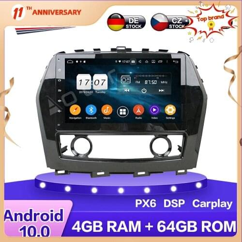 For Nissan Maxima 2015 2016 Android 10.0 PX6 Car Multimedia DVD Player 4+64GB Auto GPS Navigation Stereo radio DSP Carplay WIFI