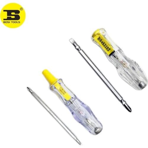BOSI Circuit Tester Combined Double End Slot Ph Screwdriver Electric Test Detector AC 100-500V