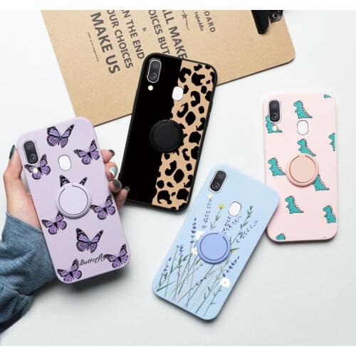 For Samsung A40 Case Flower Magnetic Ring Holder Silicone Phone Cover For Samsung Galaxy A40 A41 A42 A 41 42 Cases Bumper Shell