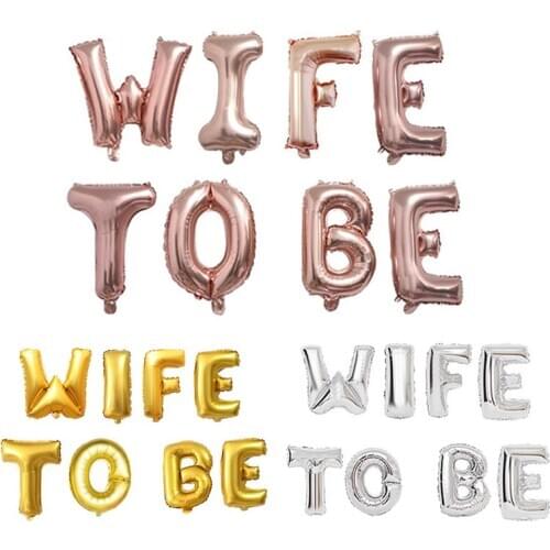 Chicinlife 8Pcs 16inch Wife To Be Letter Foil Balloons Bachelorette Party Bridal Shower Wedding Party Engagement Bride Supplies