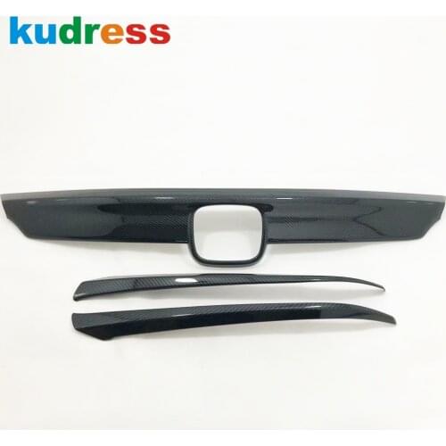 Front Hood Engine Decorative Cover Trim For Honda Accord 2018 2019 2020 Carbon Fiber Head Bumper Grille Strip Car Accessories