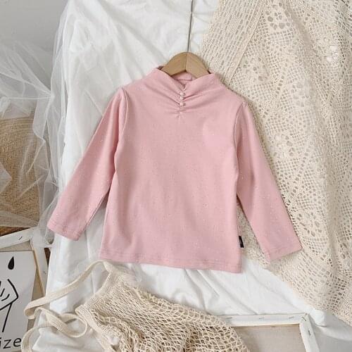 Childrenswear 2020 Autumn Clothing New Style Baby Girls T-shirt Children Solid Color Base Shirt Children Long Sleeve Crew Neck