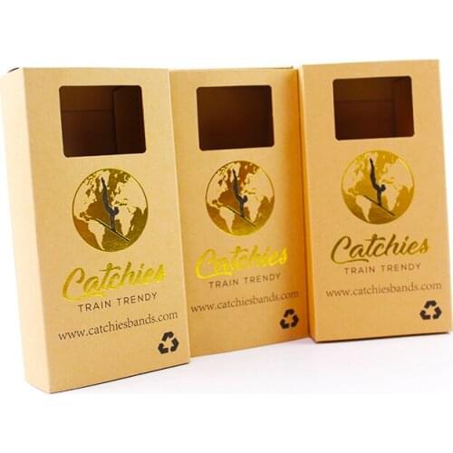 Customized Brown Kraft Paper Packaging Honey Glass Jar Gift Box With PVC Clear Window