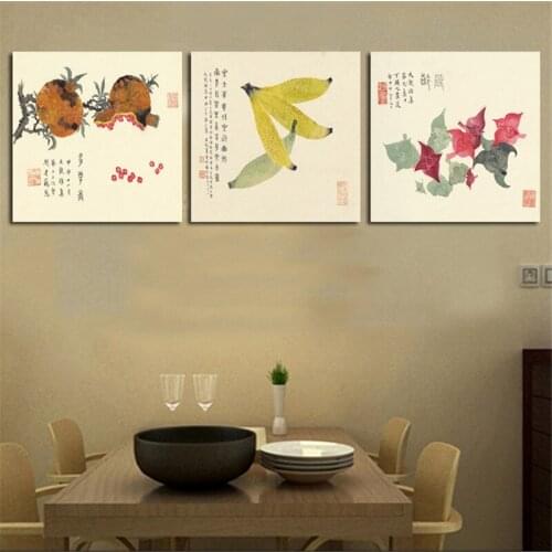 Restaurant Kitchen Chinese Style Vegetable Fruit Pear Watermelon Canvas Painting Wall Picture Poster Room Mural Home Decoration