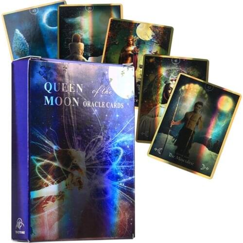 Hot Sell Queen Of The Moon Oracle Cards Durable Fun Board Games Tarot Cards Mystical Guidance Divination Fate Party Card Games