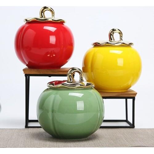 Ceramic Tea Cans 800ml Sealed Cans with Lids Candy Storage Cans Tea Containers Living Room Desktop Decoration Accessories