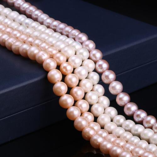 Natural Freshwater Cultured Pearls Beads Round 100% Natural Pearls for Jewelry Making Necklace Bracelet 15 Inches Size 10-11mm