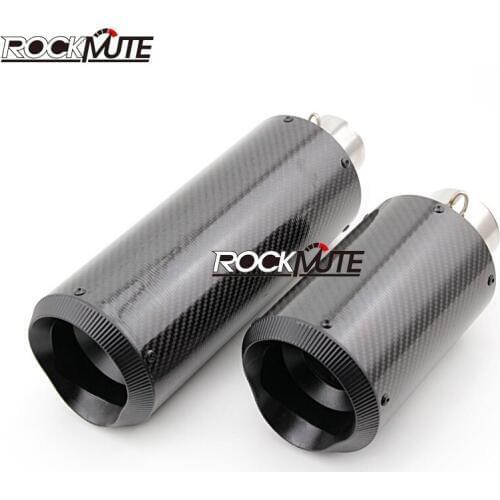 Motorcycle Accessories Stainless Steel Carbon Fiber Racing Exhaust Muffler Pipe for 51mm Universal Motorcycle, Street Bike