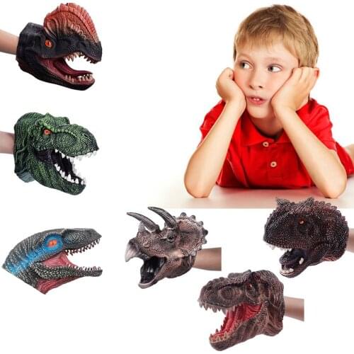 Soft Dinosaur Hand Puppet Tyrannosaurus Rex Head Hand Puppet Figure Gloves Toys Children Role Play Gift