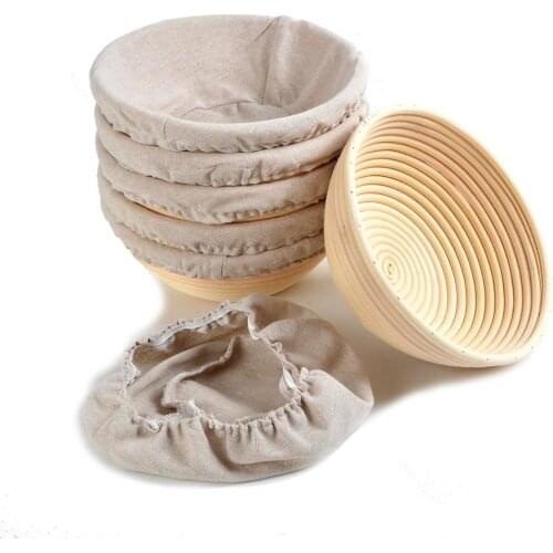 Round 8.6 inch Bread Mold Set 6 Bread Proofing Basket Sourdough Banneton Proving Basket Brotform Ferment Bread Baking Mold