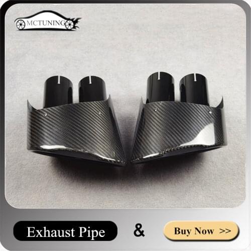 1 Pair Car Styling Carbon Fiber Stainless Steel Muffler Tip For RS3 RS4 RS5 RS6 RS7 A3 A4 A5 A6 A7 For Akrapovic Exhaust Pipe