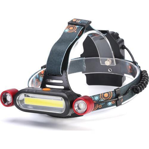 Jiguoor Rechargeable 18650 Battey Headlamp Head Light 1300LM 2 x XM-L T6 LED COB Torch Flashlight Brightness Aluminum Head Lamp