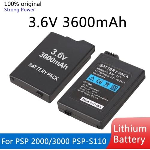 New Gamepad Battery 3.6V 3600mAh for Sony PSP 2000 PSP 3000 PSP2000 PSP3000 PlayStation Portable Rechargeable Replacement Cells