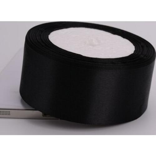 Wholesale (25 yards/roll) 40mm Black Single Face Satin Ribbon Webbing Decoration Gift Christmas Ribbons DIY packaging decor