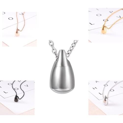 Stainless Steel Kettle Shape Cremation Urn Necklace Memorial Jewelry for Ashes Locket Pendant Funeral Gift