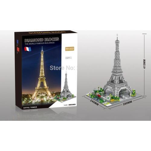 Hot Lepining city classic creators famous architecture Eiffels Tower Paris France model mini micro diamond blocks bricks toys