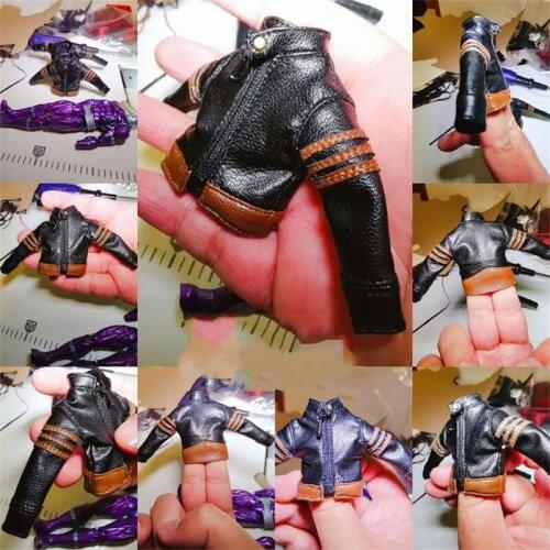 For Sale 1/12th Model Uncle Wolf Leather Jacket For 6 Inch SHF Ant Male Doll Movealbe Accessories In Stock