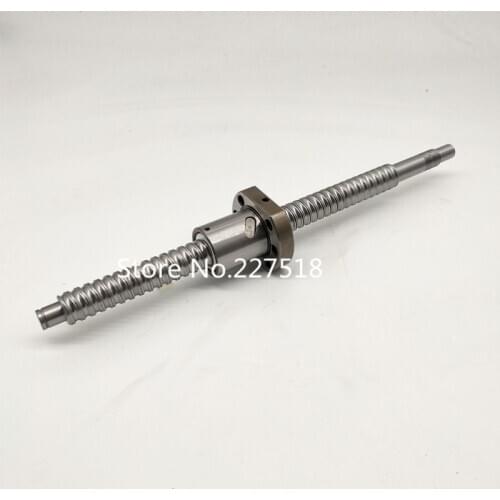 SFU1605 500mm Ball Screw Set : 1 pc ball screw RM1605 500mm+1pc SFU1605 ball nut cnc part standard end machined for BK/BF12