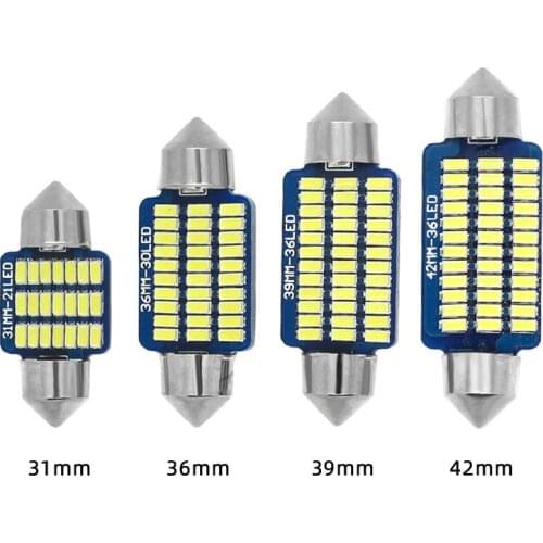 1x C5W C10W LED Bulb Canbus No Error Festoon 31mm 36mm 39mm 41mm Car Interior Readling Light License Plate Lamp 12V 3014SMD Whie