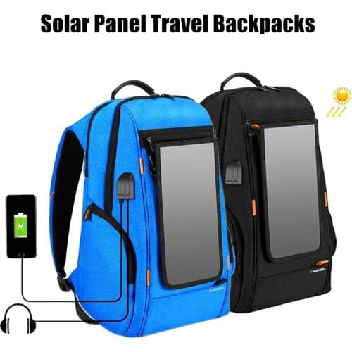 Outdoor Solar Panel Power Travel Backpacks Breathable Casual Backpack For iPad Laptop Shoulder Bag with Handle USB Charging Port