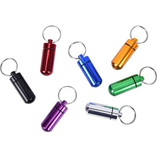 2019 Portable Storage Box High Quality Portable Water Proof Mini Blue Aluminum Keychain Tablet Storage Box Bottle Case Holder