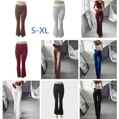 Women Long Pants Fashion Sexy Trousers Solid Elastic Leggings Bell-bottoms Pants High Waisted Cargo Pants Women pantalon femme