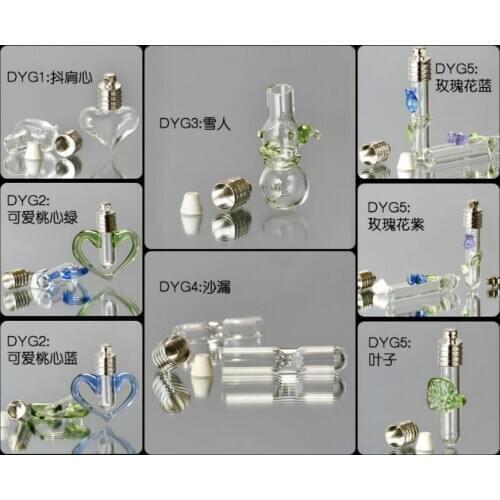 10pcs SCREW CAP mix shape glass vial pendant Miniature Wishing Bottle clear Perfume essential oil charm name on rice art jewelry