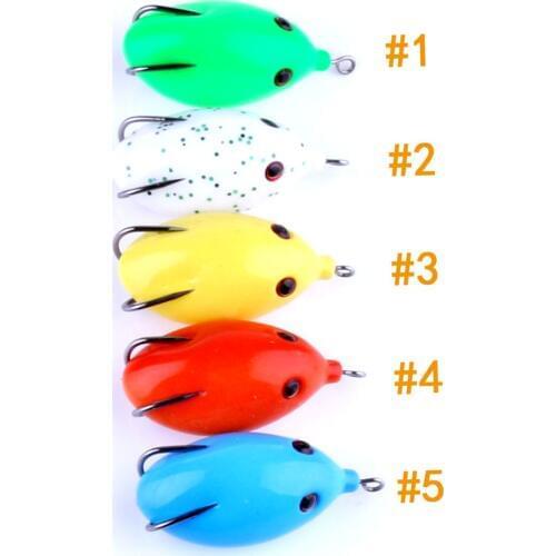 10pcs New Colorful Mouse Soft Frog Lure Isca Artificial Carp Fishing Bait 5.5cm 12g Double Hook Topwater Soft Lure 5 Colors