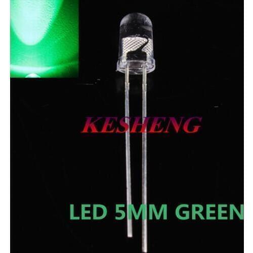 100pcs / LOT F5 5MM Round LED Water and Clear Emerald Green Super Bright LED light emitting diode Kit DIP Lamp beads