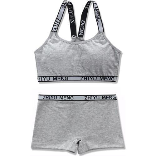 5sets/Lot Girls Bra Set Teen Underwear Soft Young Girls Yoga Sports Underwear 8-15Years