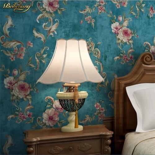 Beibehang Retro American Paper Wallpaper Pastoral Flowers Warmer Bedroom Living Room Sofa TV Background papel de parede