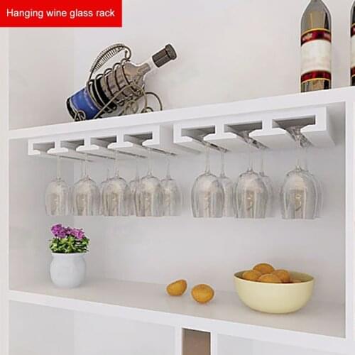 Household Wine Glass Rack Solid Wood Upside Down Hanging Goblet Cup Holder Storage Organizer Bar Pub Shelf Rack for Wine Cabinet