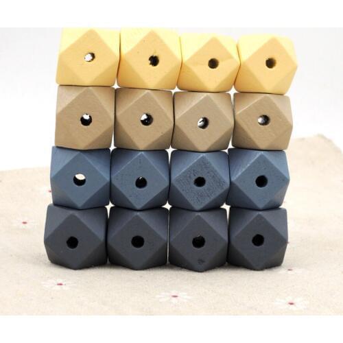 40pcs geometric wood bead 20mm BEIGE BLUE GREY FOR JEWELRY WHOLESALE chunky MIX 4 COLORS EA125