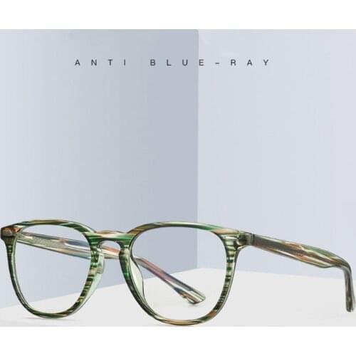 Wood Glasses Trend Brand Unisex Vintage Round Anti Blue Light Glasses Frame Women Eyeglasses Prescription Lenses