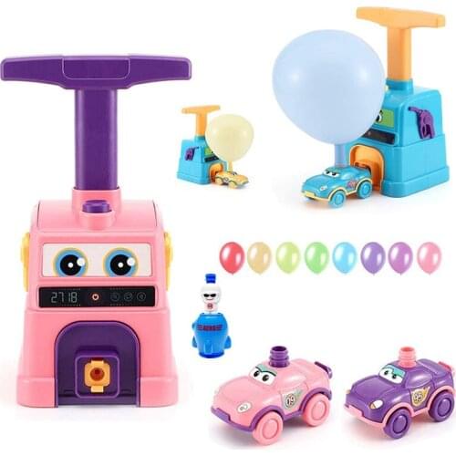 Childrens Balloon Car Launch Tower Inertia Educational Toy Aerodynamic Car Experimental Science Early Education Toy Gift