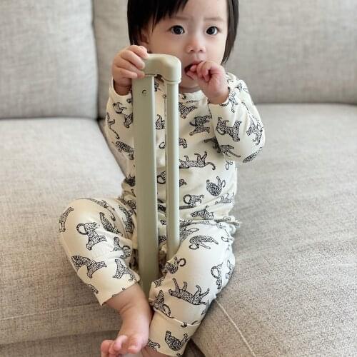 Nordic Style Baby Romper Spring Autumn Kids Girls Clothes Long Sleeves Overall Leopard Print 0-2T Boy Pajamas Outfits Bebe Ropa