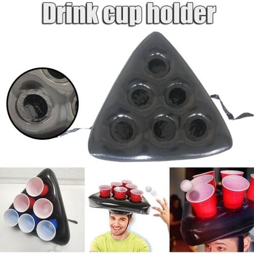 Hot Inflatable Pong Hat Portable Drink Cup Holder Fun Throwing Game Water Toys Suitable for Pool Beach Party
