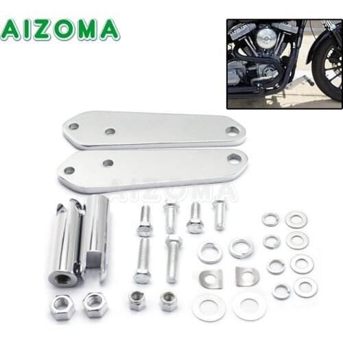 Chrome Motorcycle Foot Peg Footrest Mounting Kits for Harley Dyna Street Bob Low Rider Super Glide Convertible FXD 1991-2017