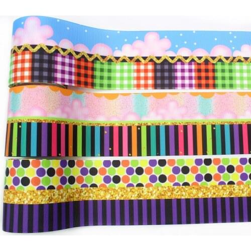 I-19912-2166,3‘’ 75mm,5 yards cartoon Halloween Thermal transfer Printed grosgrain Ribbons,bow cap accessories and decorations