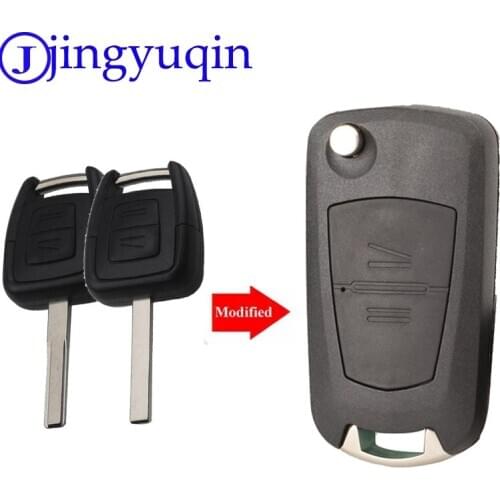 Jingyuqin 10ps 2 Buttons Modified Filp Folding Key Case For Opel Corsa Astra Kadett Monza Montana Blade HU100 HU43