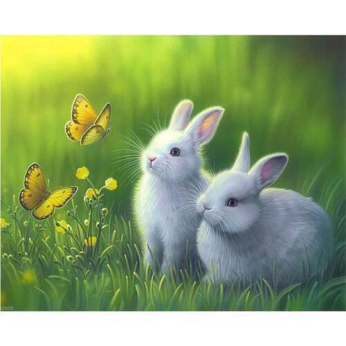Rabbits diamond painting butterfly rhinestone embroidery animals mosaic sticker decor diamond tapestry posters wall papers gift