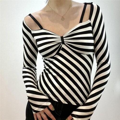 Женские полосатые футболки KUKAKEY China At AliExpress
