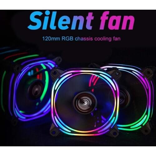RGB PC Fan 12V 6 Pin 12cm Cooling Cooler Fan with Controller for Computer Silent Gaming Case