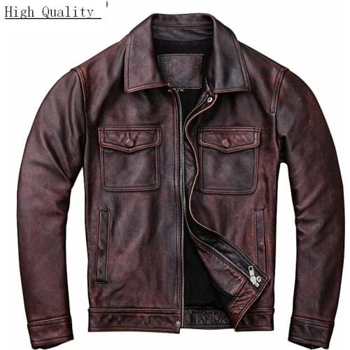Real Leather Jacket Men Clothes 2020 Streetwear Fashion Men Cow Leather Short Coat Slim Fit 5xl Genuine Leather Coat 1826