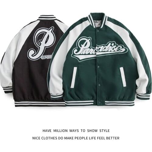 New Arrival Patchwork Autumn Towel Embroidery Mens Varsity Bomber Jacket Unisex Womens Baseball Letterman Coat Streetwear Chic