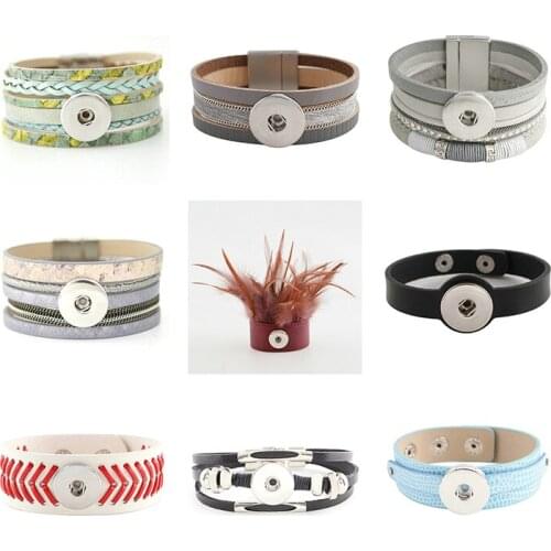 New Fashion 20mm 18mm Snap Button Bracelet DIY Jewelry 5pcs/lot KD3004