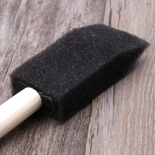 P15D 10Pcs Sponge Brush Wooden Handle Watercolor Oil Stain Art Craft Painting Drawing