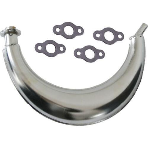 Half Moon Muffle Exhaust Pipe&4xGasket Set For 66/80cc Engine Motorized Bicycle