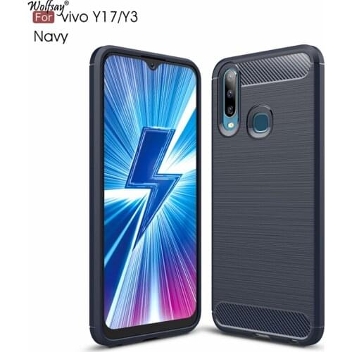 Wolfsay Anti-knock Case For Vivo Y17 Case Soft TPU Brushed Case For Vivo Y17 V1902 Business Phone Fundas Coque for BBK vivo Y3